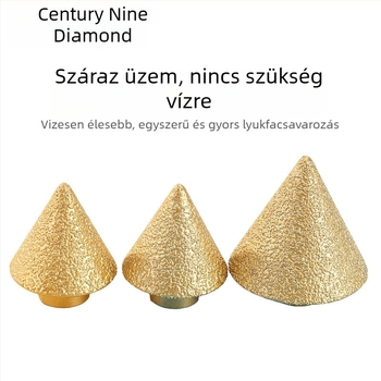 Márvány és kerámia burkolólapokhoz készített brazed gyémántos élvédő/fazkáló eszköz, esernyő alakú lyukasztó, szögcsiszolóhoz használható köszörűsüllyesztő, kő-kemény gyémánt eszköz
