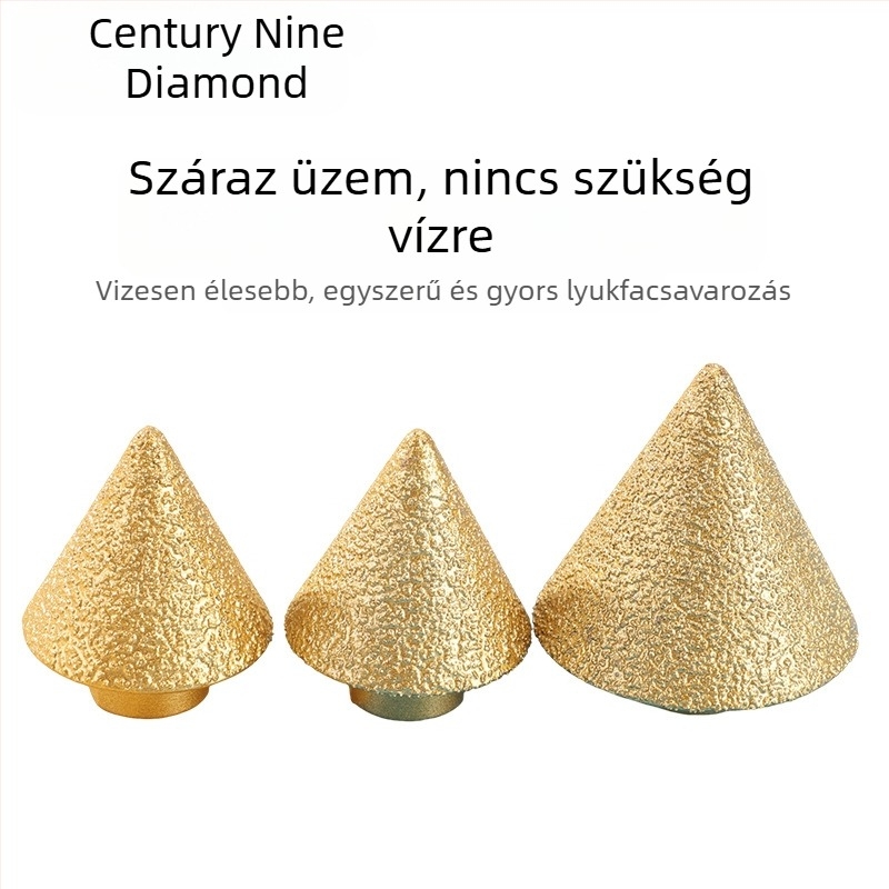 Márvány és kerámia burkolólapokhoz készített brazed gyémántos élvédő/fazkáló eszköz, esernyő alakú lyukasztó, szögcsiszolóhoz használható köszörűsüllyesztő, kő-kemény gyémánt eszköz