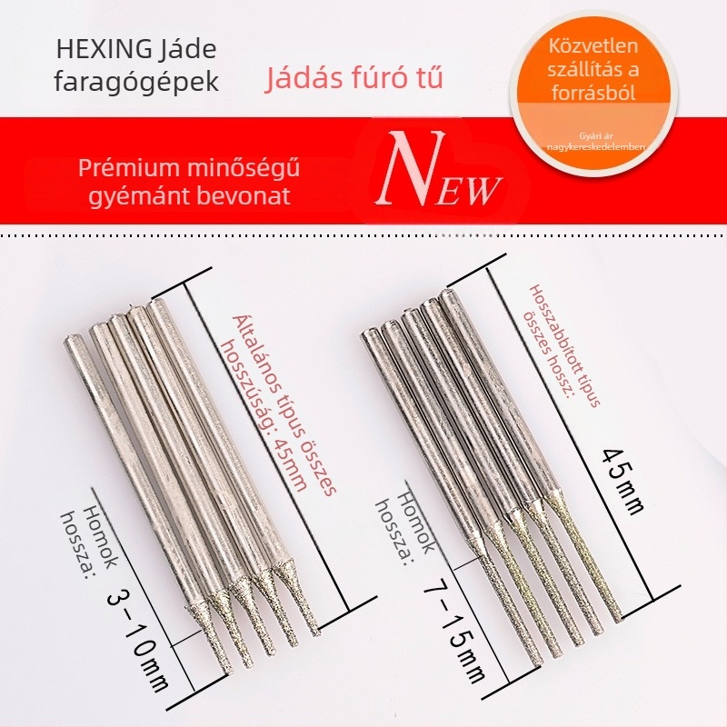 Hexing Jade Carving Drill Bit with Diamond-Emery Head for Jadeite and Agate