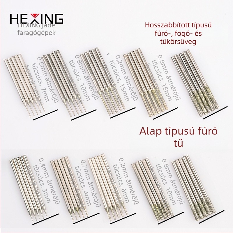 Hexing Jade Carving Drill Bit with Diamond-Emery Head for Jadeite and Agate