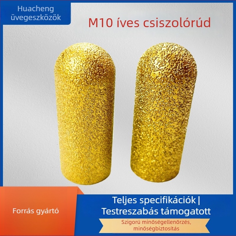 Ív alakú víztartó csiszolófej üveg- és csempe feldolgozására és polírozására, öntöttvas csiszoló rudak és gyémánt szerszámok