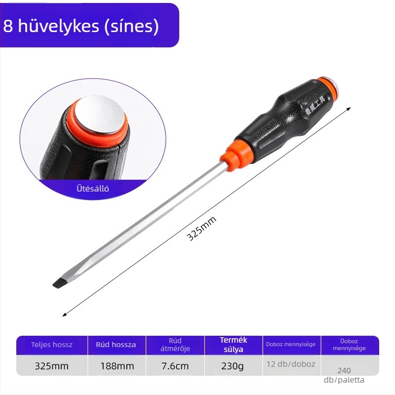 Luwei mágneses csavarhúzó keresztes és egyenes fejjel, Cr-Mo acél, fogantyú TPR