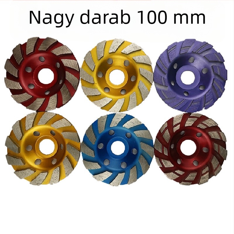Gyémánt tölcsércsiszoló korong, vastag acél maggal, modell 80.90.100.125.180, betonhoz, kőhöz, falakhoz és padlókhoz