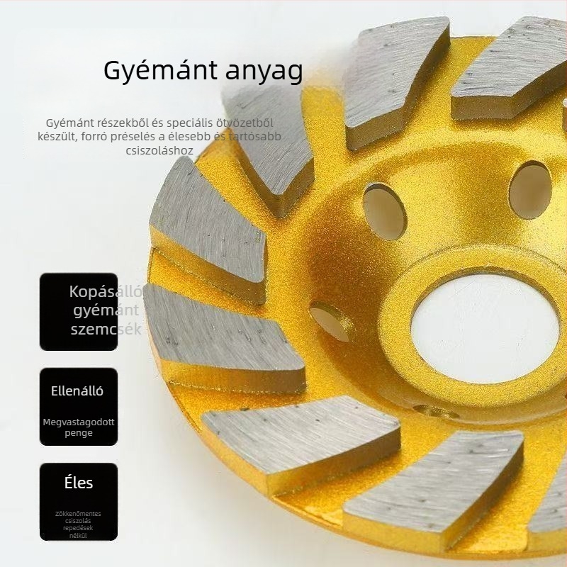 Gyémánt csiszolókorong kő megmunkálására – sinterelt kivitel, polírozás márvány és beton felületekhez; él- és falcsiszolás