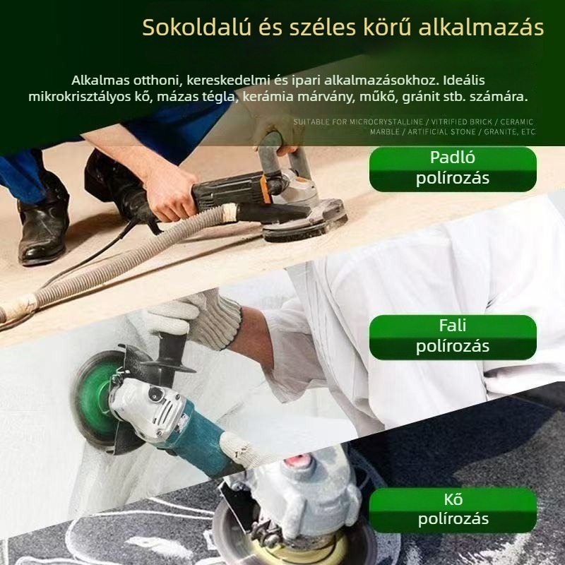 Gyémánt csiszolókorong kő megmunkálására – sinterelt kivitel, polírozás márvány és beton felületekhez; él- és falcsiszolás