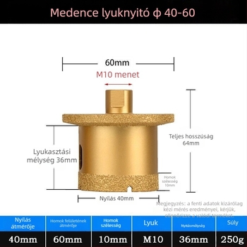 Dr. Jian Brazed gyémánt mosdólyuk-nyitó, kétszintű kerámia fúró kőhöz, többfunkciós