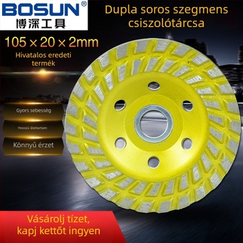 Boshen 100 mm-es gyémánt tálcsiszoló lemez kőhöz és betonhoz, szinterezett