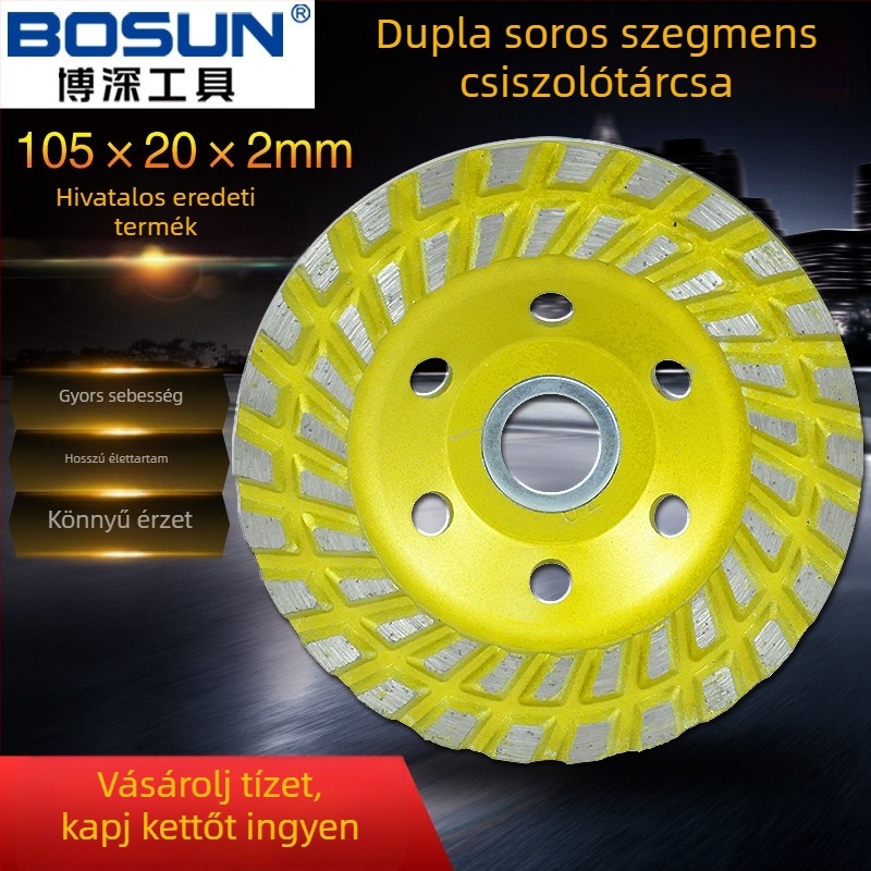 Boshen 100 mm-es gyémánt tálcsiszoló lemez kőhöz és betonhoz, szinterezett