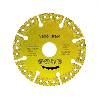 Brilliant forrasztott gyémánt vágókorong sziklához, kerámia csempe, fém és rozsdamentes acél — Maximális vonalsebesség 100, alkalmas csempékre, szögvasra és kőlemecre