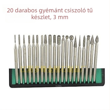Duofeng DF03 Elektroplatált gyémánt csiszoló tűk, 20 db, jáde csiszoláshoz