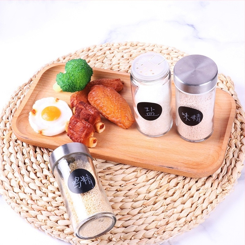 100 ml kör alakú üveg fűszertartó a konyhához, átlátszó, több lyukú szórófej chiliporhoz