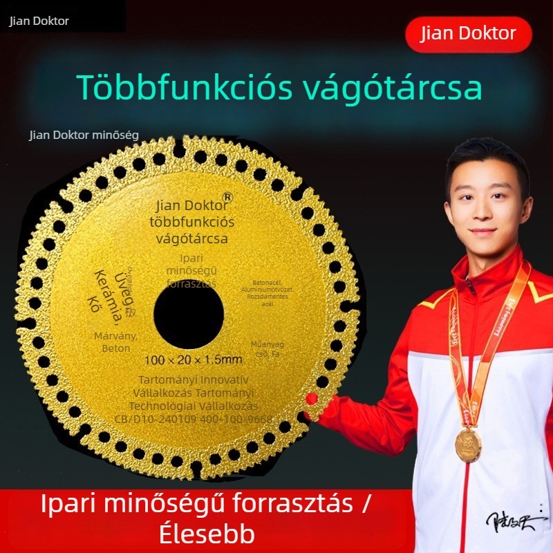 Dr. Jian D10 arany színű multifunkcionális gyémánt vágó korong, brazing folyamat