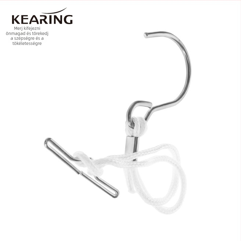 Minta kampó ruházathoz (vasból) – görbült, kötél és húzó kampó variánsokkal, varrógép-kiegészítő