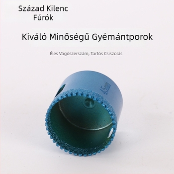 Lyukfúró, brazált fogú, gyémántcsúcsú, száraz fúráshoz csempékre, kőre, márványra, granitra
