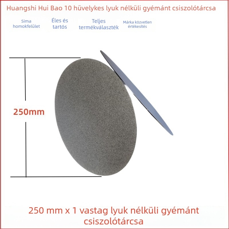Gyémánt pormentes csiszolókorong, 10 hüvelyk (250 mm), jade és kő faragásához, elektroplatált