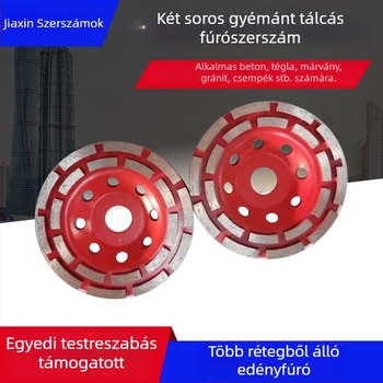 Kétsoros gyémánt tálas csiszolókorong - Jiaxin, kőfeldolgozásra