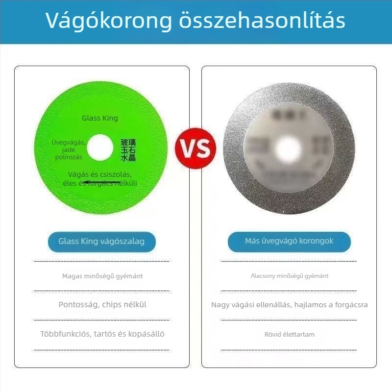 Fenda gyémántvágókorong szögcsiszolóhoz – kerámia, csempe és cement vágására; kő és márvány gyors vágás