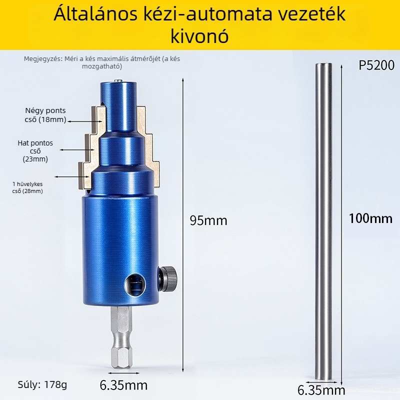 Univerzális menetkivágó 1/2 inch és 3/4 inch csaptelekhez