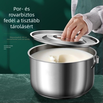 304-es rozsdamentes acél olajtartó tál fedéllel, hőálló konyhai tároló olajhoz és fűszerekhez