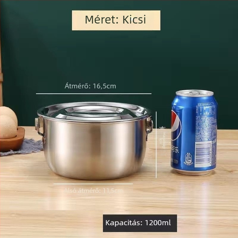 304-es rozsdamentes acél olajtartó tál fedéllel, hőálló konyhai tároló olajhoz és fűszerekhez