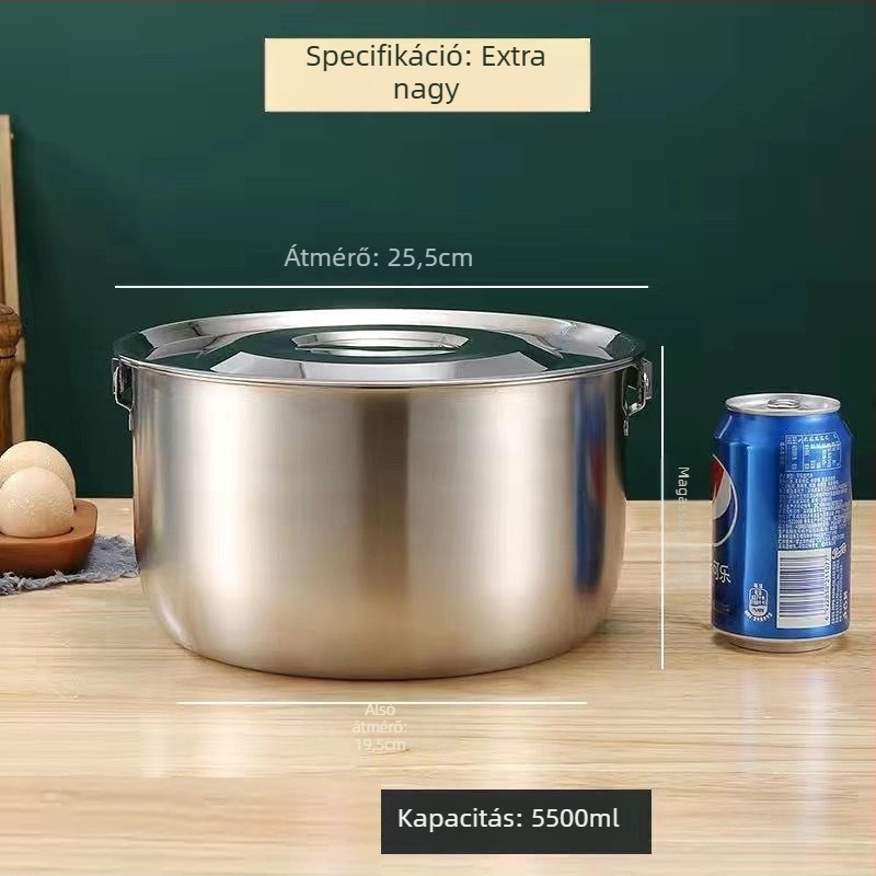 304-es rozsdamentes acél olajtartó tál fedéllel, hőálló konyhai tároló olajhoz és fűszerekhez