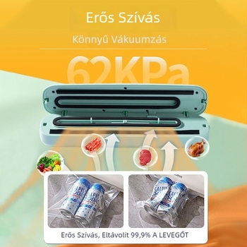 Élelmiszer-vákuumszívó gép – automata nedves és száraz zárás, ABS ház, 90W, 220V, kapacitás 500 ml alatt