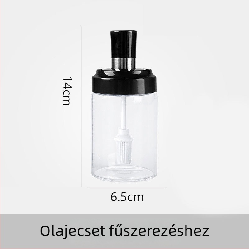 Üvegből készült fűszeresüveg integrált kanalas fedővel olajos üveghez