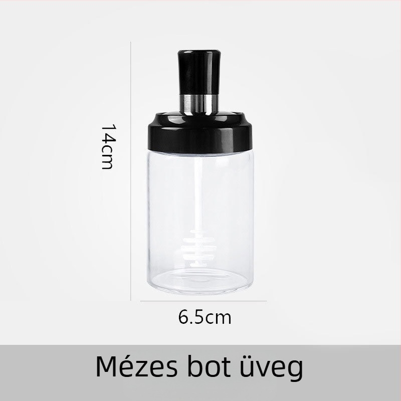 Üvegből készült fűszeresüveg integrált kanalas fedővel olajos üveghez