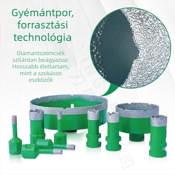 M14-es forrasztott fúró betonhoz, gyémánt burkolólapokhoz, kőhöz és gránithez – lyuknyitó fúró