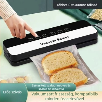 Automatikus otthoni vákuumzáró készülék – ABS ház, 120W, 110-220V, 500–1000 ml kapacitás, érintéses működés