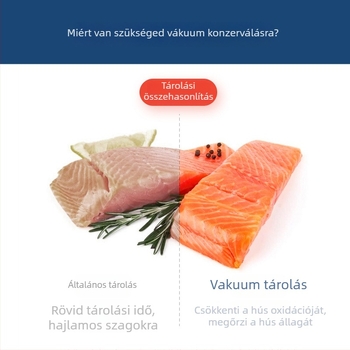 Élelmiszer vákuumcsomagoló készülék – kompakt otthoni/kereskedelmi használatra, ABS ház, 120W, 220V, kapacitás 500 ml alatt
