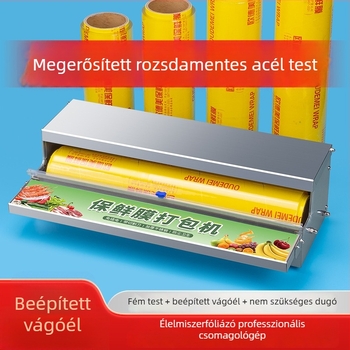 Kereskedelmi célú fólia csomagoló gép, kézi működtetés, alkalmas műanyag fóliára, tömítő funkció