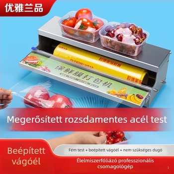 Kereskedelmi célú fólia csomagoló gép, kézi működtetés, alkalmas műanyag fóliára, tömítő funkció