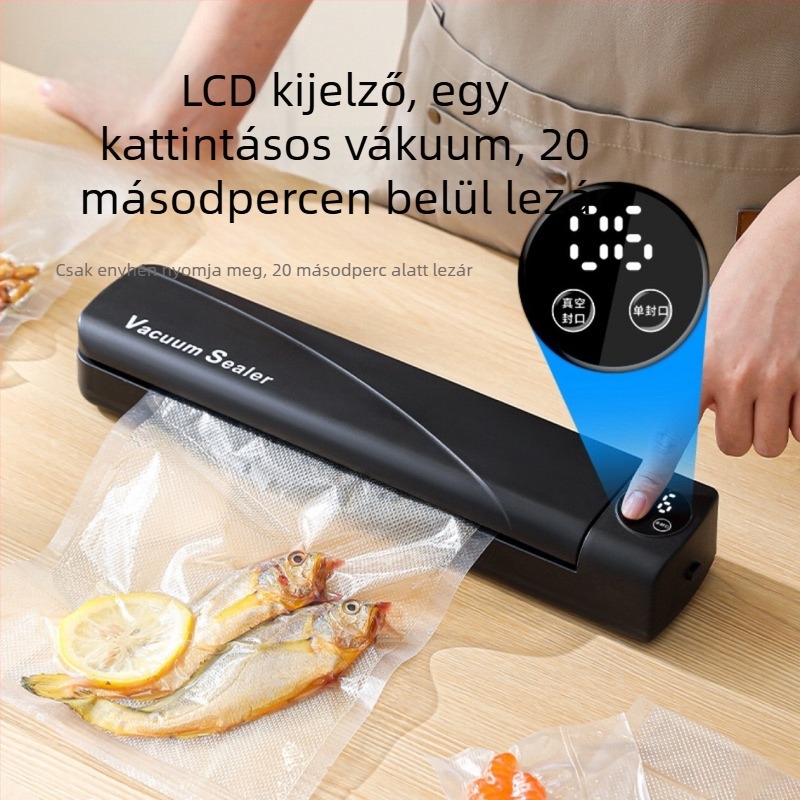 Étel vákuumcsomagoló gép, modell fkj123, zárás