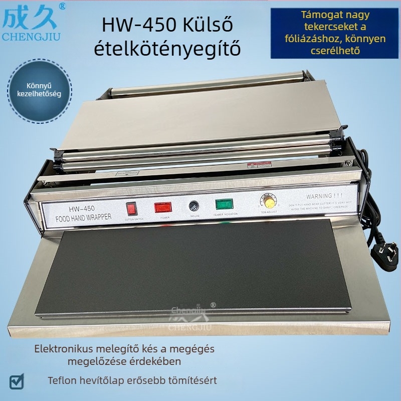 HW-450 Külső nagy tekercses élelmiszerfólia csomagoló gép – tömítés funkcióval Chengjiu