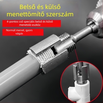 Telford elektromos menetfúró eszköz belső és külső menethez vízvezetékcsövekhez, univerzális, 4- és 6-pontos