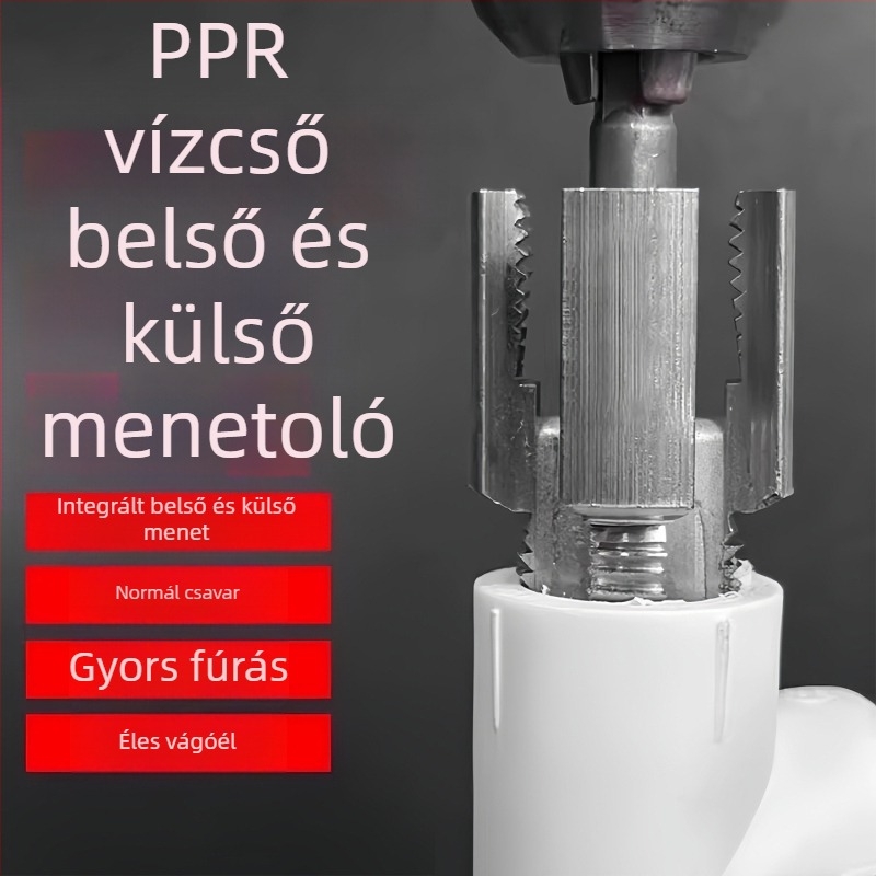 Telford elektromos menetfúró eszköz belső és külső menethez vízvezetékcsövekhez, univerzális, 4- és 6-pontos