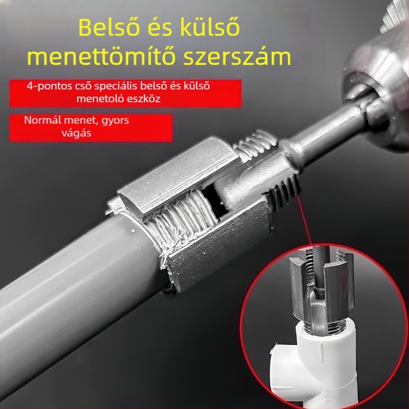 Telford elektromos menetfúró eszköz belső és külső menethez vízvezetékcsövekhez, univerzális, 4- és 6-pontos