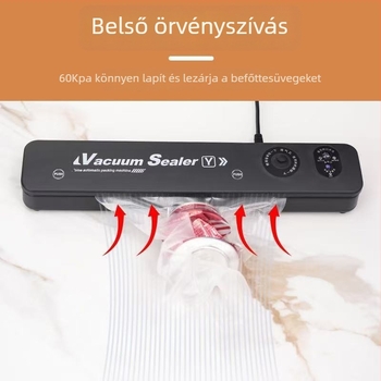 Kompakt vákuumzáró gép élelmiszer-frissesség megőrzésére, automata műanyag záró berendezés otthoni és kereskedelmi csomagoláshoz