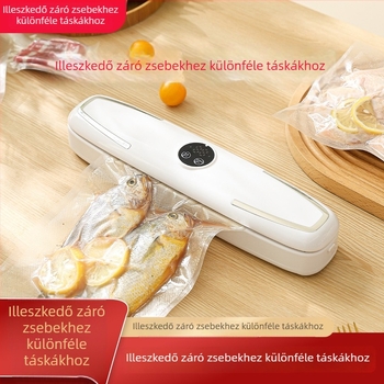 Családi vákuumcsomagoló készülék élelmiszer- és állateledel-tárolásra, kompakt mini hőzáró készülék, 90 W, 110-220 V, ABS tok, kapacitás 500–1000 ml
