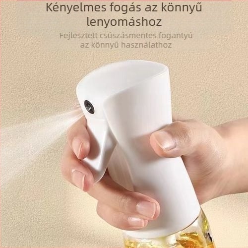 Olajspray üveg konyhához és otthoni grillhez, műanyag test, automatikus nyitás-zárás, bevezetés 2025-ben.