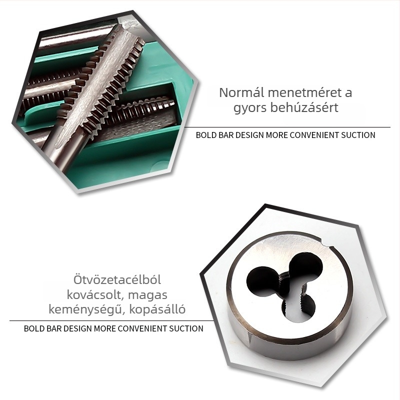Meika Tap and Die készlet – kézi menetkészlet, tartalmazza Tap Bit és menetkészítő eszköz