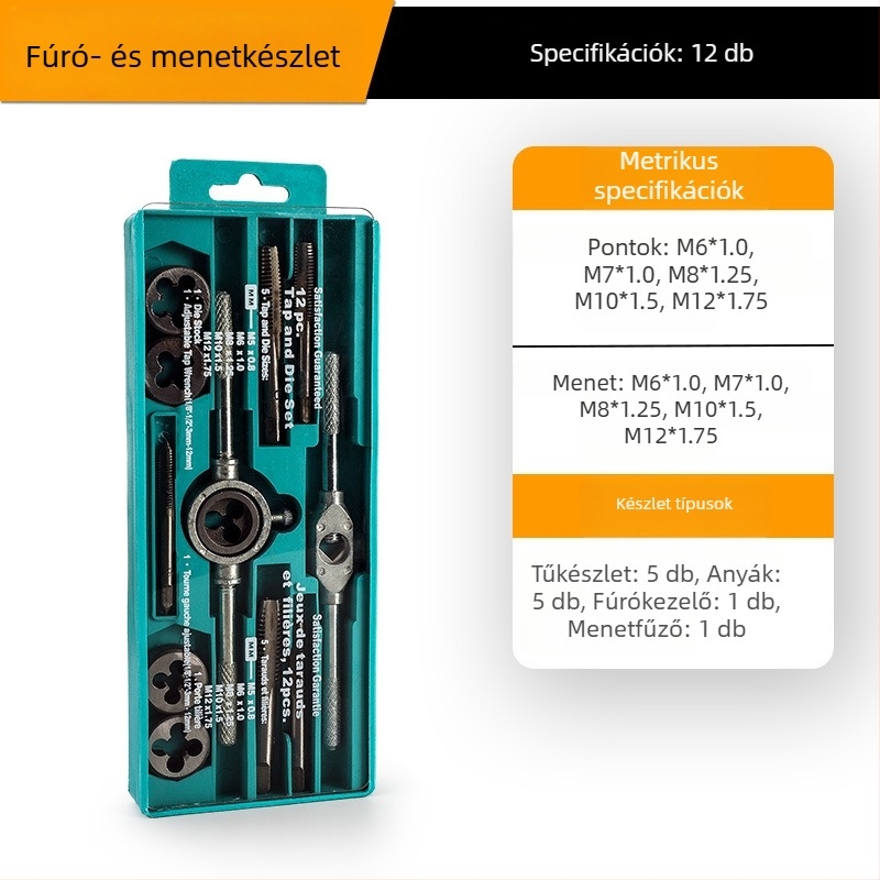 Meika Tap and Die készlet – kézi menetkészlet, tartalmazza Tap Bit és menetkészítő eszköz
