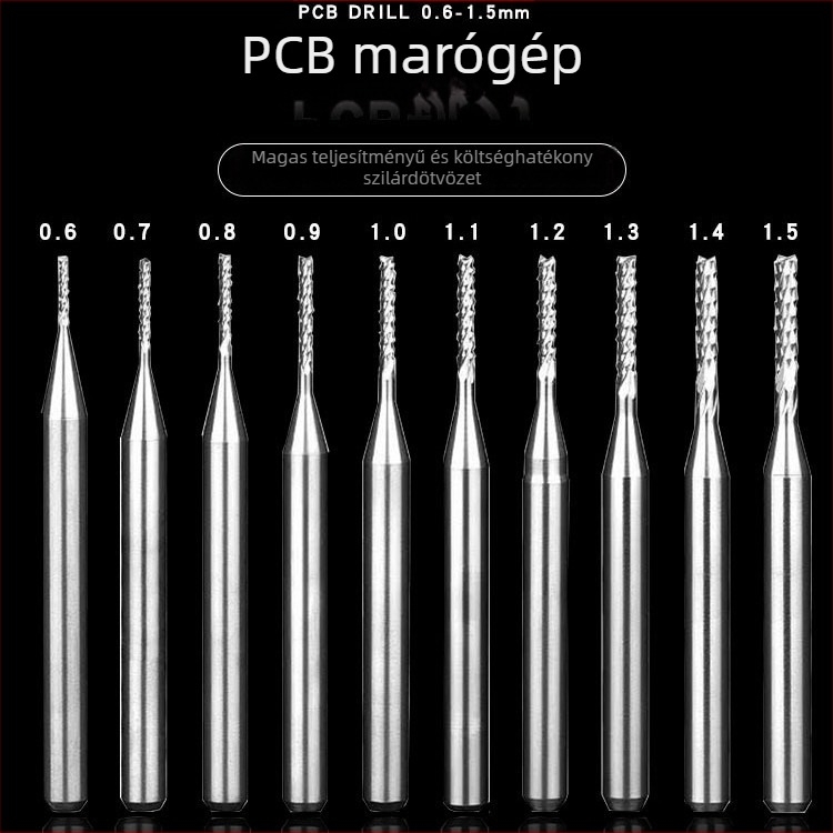 PCB keményfém maró, 3.175 mm szár, Multi-Spec verzió, HID/Autó/gyors RF/IC hordozó lemezekhez