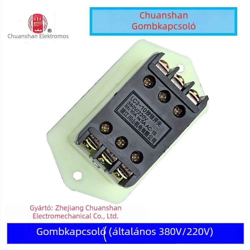 LC3 háromfázisú gombos indítókapcsoló, 380V/220V, 10A