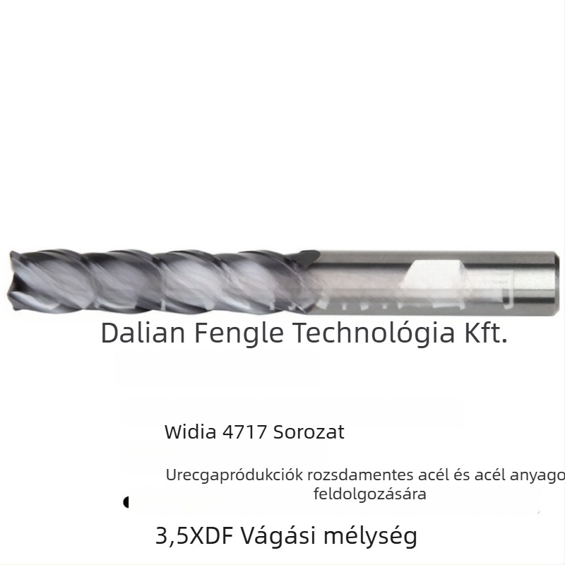 Karbid végfúró, 55° geometriával, maximális mélység 3,5XD, 4717-es sorozat, bevonattal