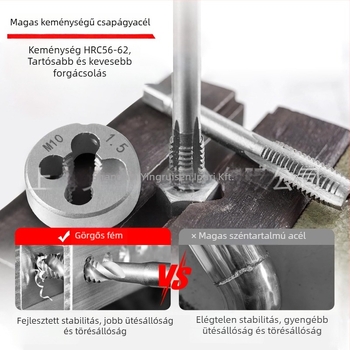 Csapágyacél kézi TAP- és DIE-készlet a menetvágáshoz