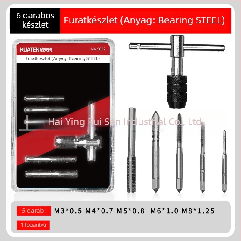 Csapágyacél kézi TAP- és DIE-készlet a menetvágáshoz