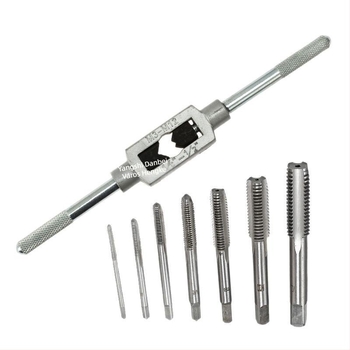 8-Piece Hand Tap Set with Flat-Blade Tap Wrench