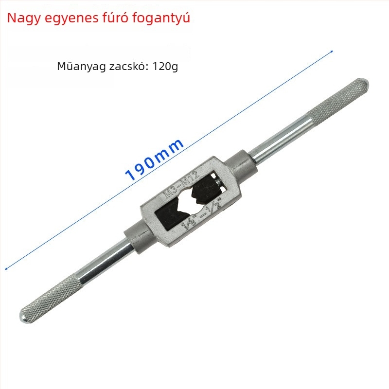 8-Piece Hand Tap Set with Flat-Blade Tap Wrench